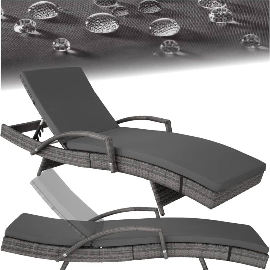 Test : chaise longue TecTake en résine tressée avec dossier inclinable