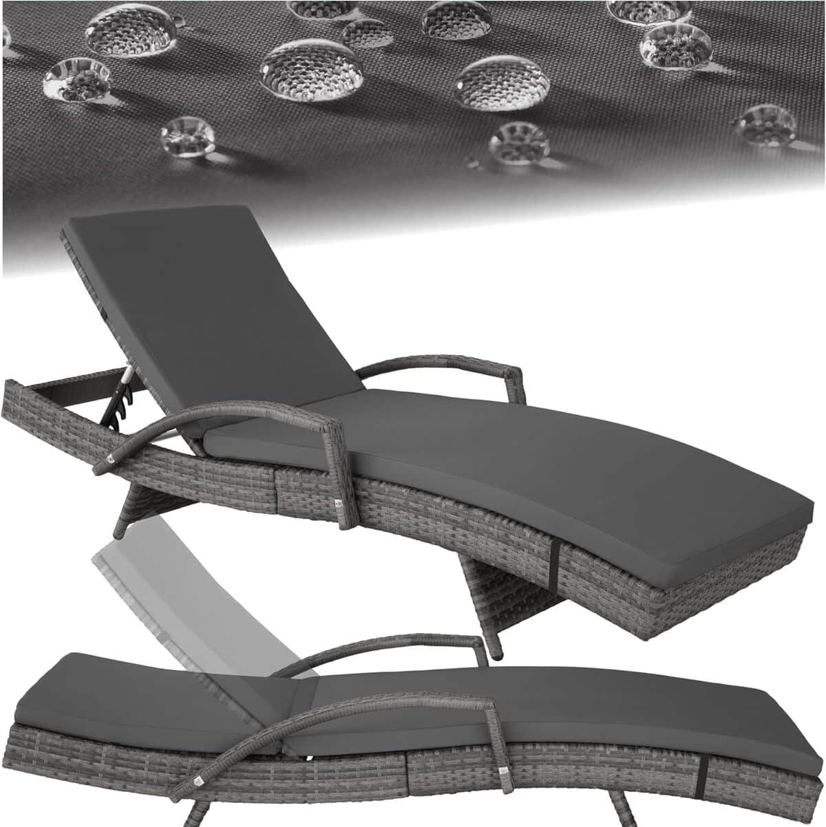 Test : chaise longue TecTake en résine tressée avec dossier inclinable