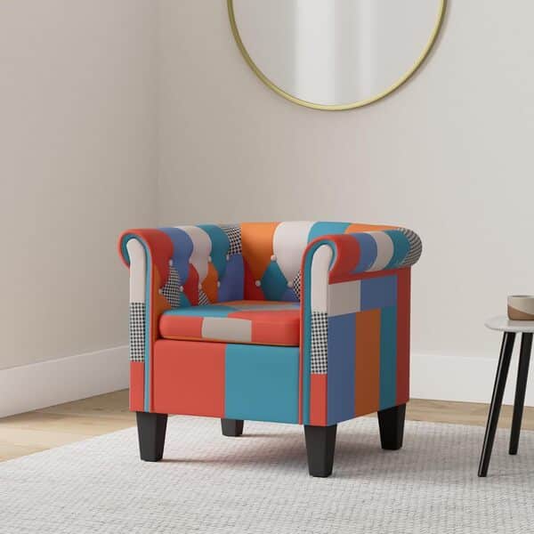 vidaXL Fauteuil avec Design de Patchwork Tissu Siège Meuble Salon Chambre