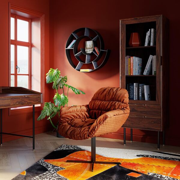 Kare Design Étagère Murale Snail, Gris Argenté, Rond, Acier, 10 Compartiments, pour Livres ou CDs, Decoration Murale pour Salon, Chambre, Couloir, Bureau, 74x82x13 cm (H/L/P)