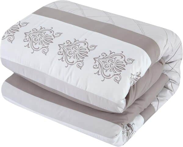 Chic Home Ensemble de draps – Couette Alternative au Duvet avec Couvre-oreillers, 3 oreillers décoratifs et literie – Couette Alternative en Duvet aux Couleurs contrastées – Lit Simple, Grand lit et
