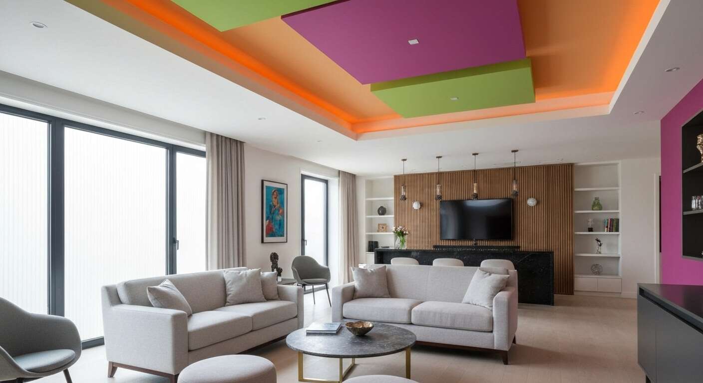 La couleur au plafond : une tendance audacieuse La couleur au plafond : une tendance audacieuse