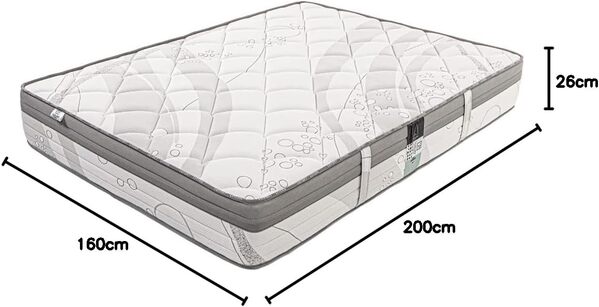 Matelas 160 x 200 cm | Mousse A Mémoire De Forme | ViscoPlus | Adaptabilité Optimale | Système Mousse HR | 10 Zones De Confort | 26 cm | Toutes Les Dimensions