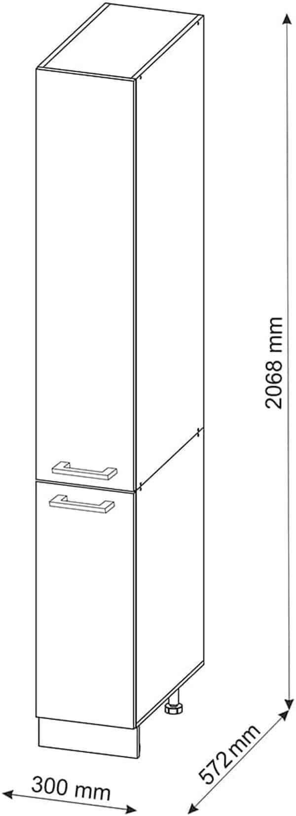 Vicco Meuble Haute de Cuisine R-Line, Blanc Haute Brillance/Blanc, 30 cm