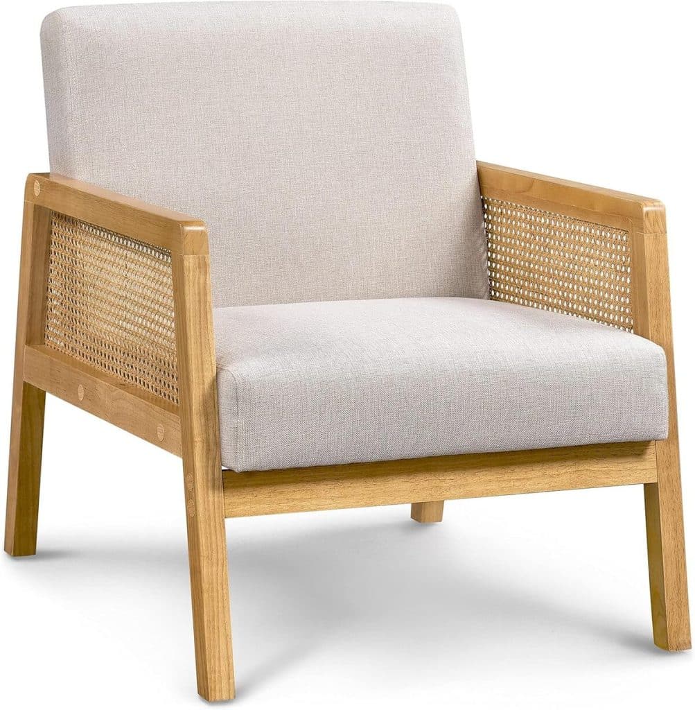Avis : fauteuil de salon Yaheetech en rotin et tissu