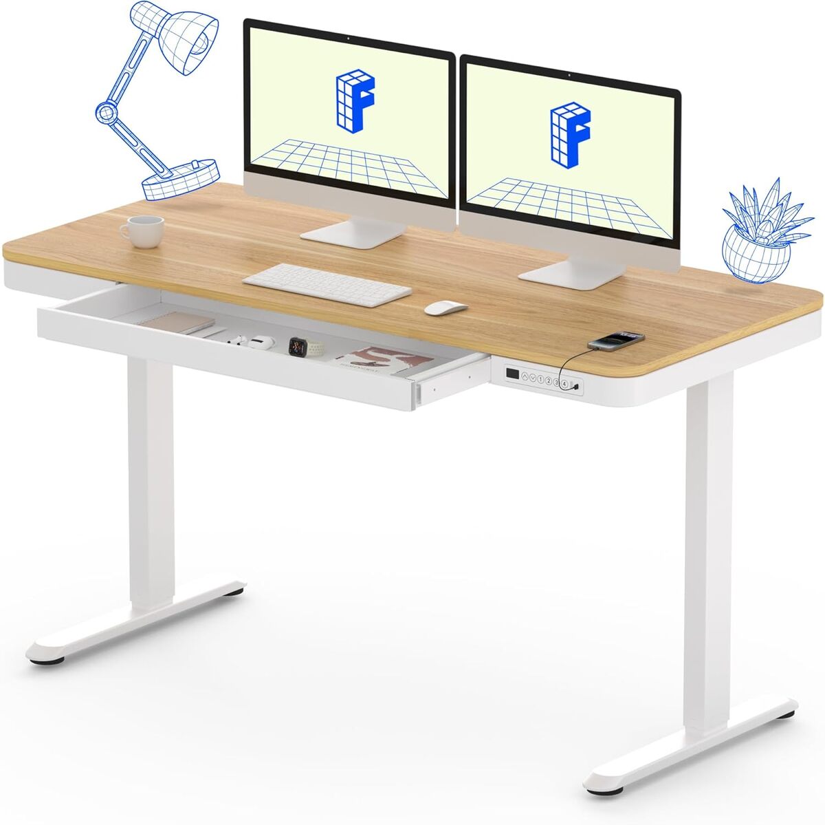 Test : bureau électrique FLEXISPOT avec affichage LED et tiroir