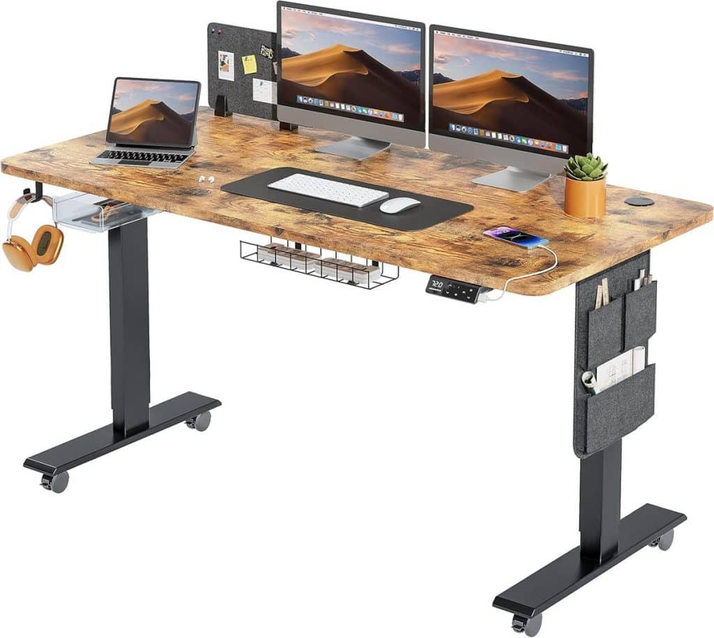 Test : bureau réglable électrique MAIDeSITe SN1 brun vintage