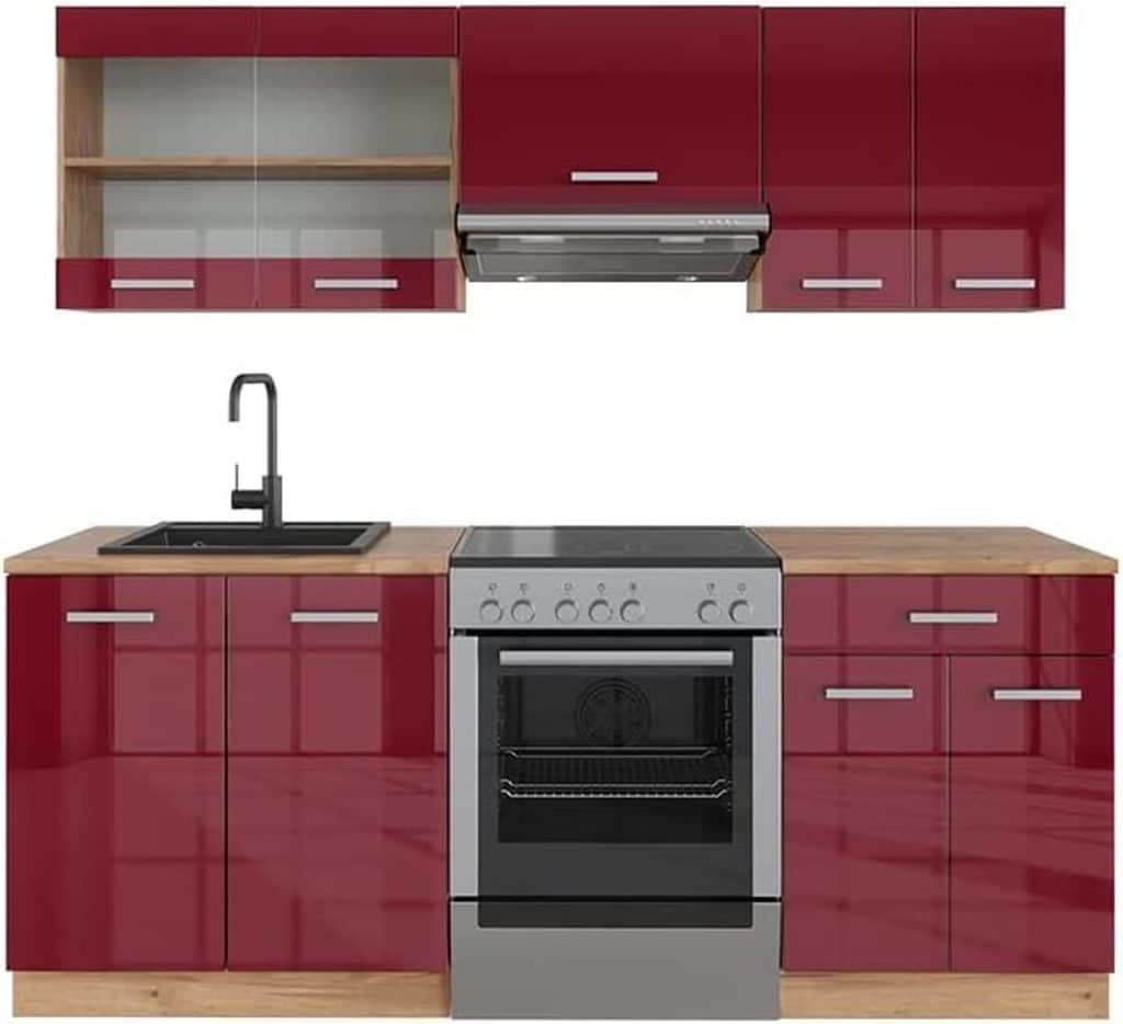Test Vicco R-Line : cuisine rouge brillante et chêne doré
