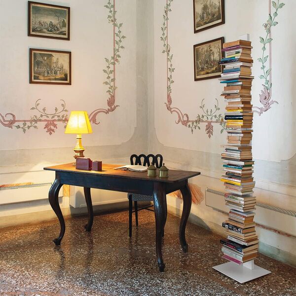 BBB ITALIA - Sapiens - Bibliothèque à colonne verticale, étagère autoportante avec étagères (202 cm, blanc)