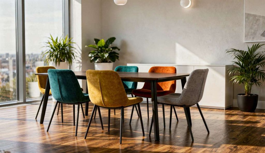 Tendances 2025 : chaises colorées pour dynamiser votre salle à manger