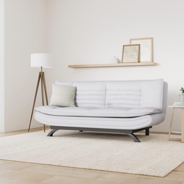AC Design Furniture Jasper canapé-lit, l : 196 x H : 91 x P : 96 cm, gris clair/noir, tissu/métal
