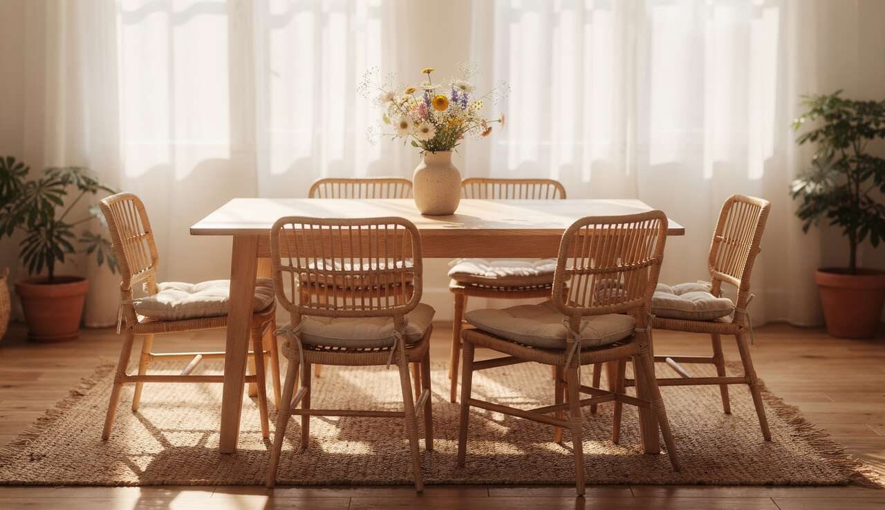 Sélection inspirante : chaises et tables en matériaux naturels