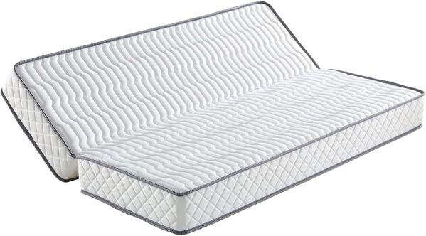 Matelas Ferme pour Tous Clic Clac 130x190 x 10 cm - Découpe Assise 70 cm - 5 Zones de Confort - Très Respirant