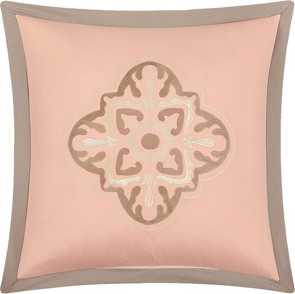Chic Home Emily BCS06707-AN Literie complète 20 pièces, Couleurs contrastées et Broderie Florale, avec Couette/draps/habillages de fenêtre/Coussins décoratifs/taies d'oreiller, très Grand lit, Corail