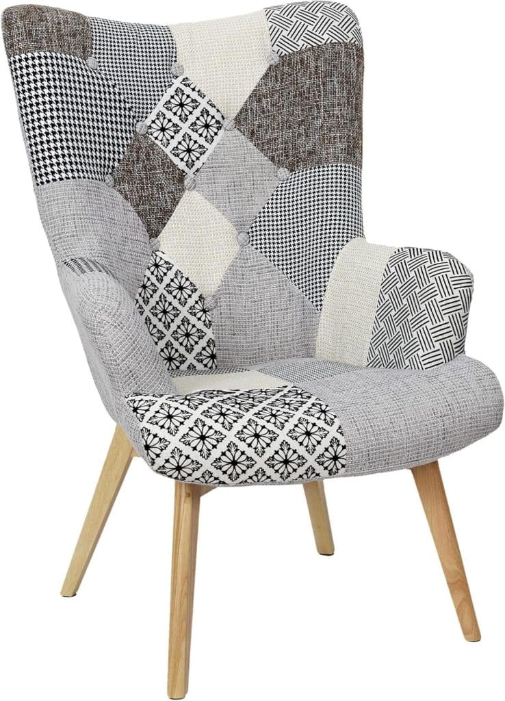 Avis fauteuil HOME DECO FACTORY style scandinave tissu patchwork