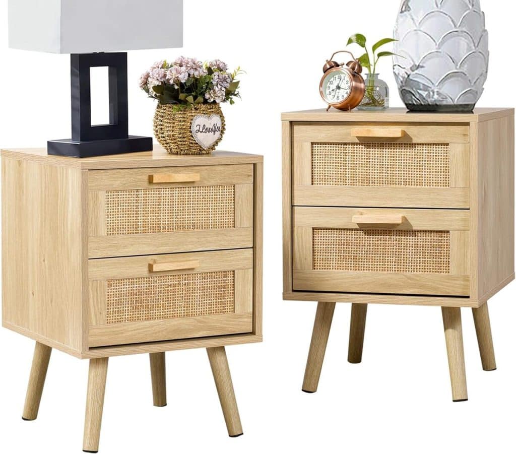 Avis sur les tables de chevet Finnhomy en rotin