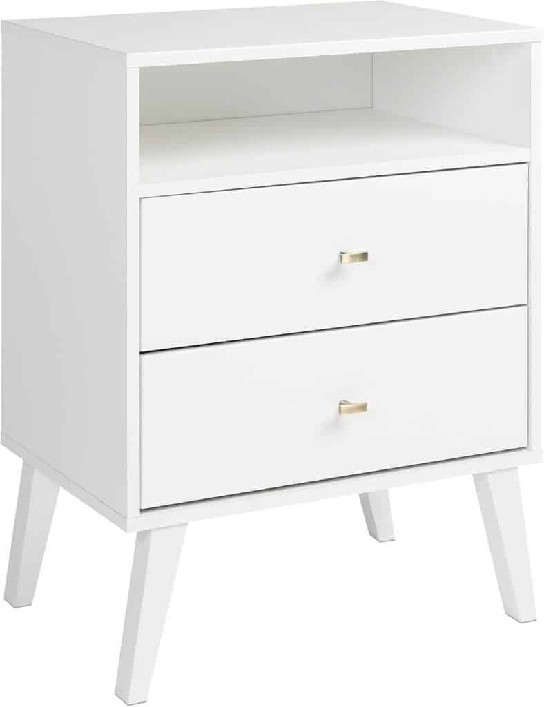 Table de nuit moderne Prepac Milo 2 tiroirs blanche - Test et avis