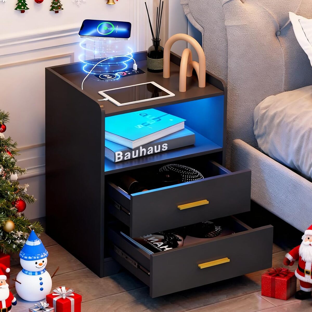 Test de la table de chevet DEL dnbss : modernité et chargeur intégré