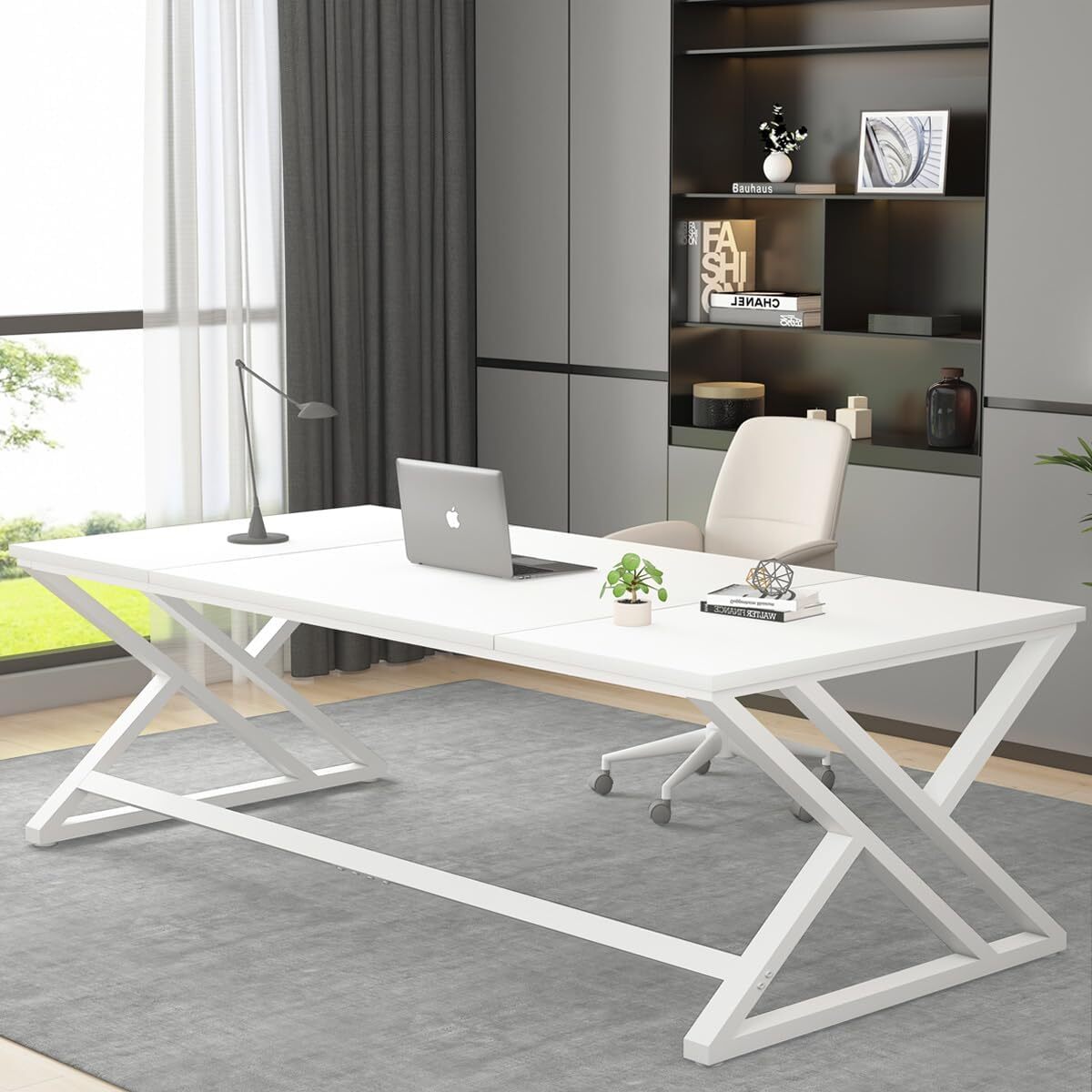Test du bureau LVB en bois et métal 177, 8 cm : double poste efficace et moderne