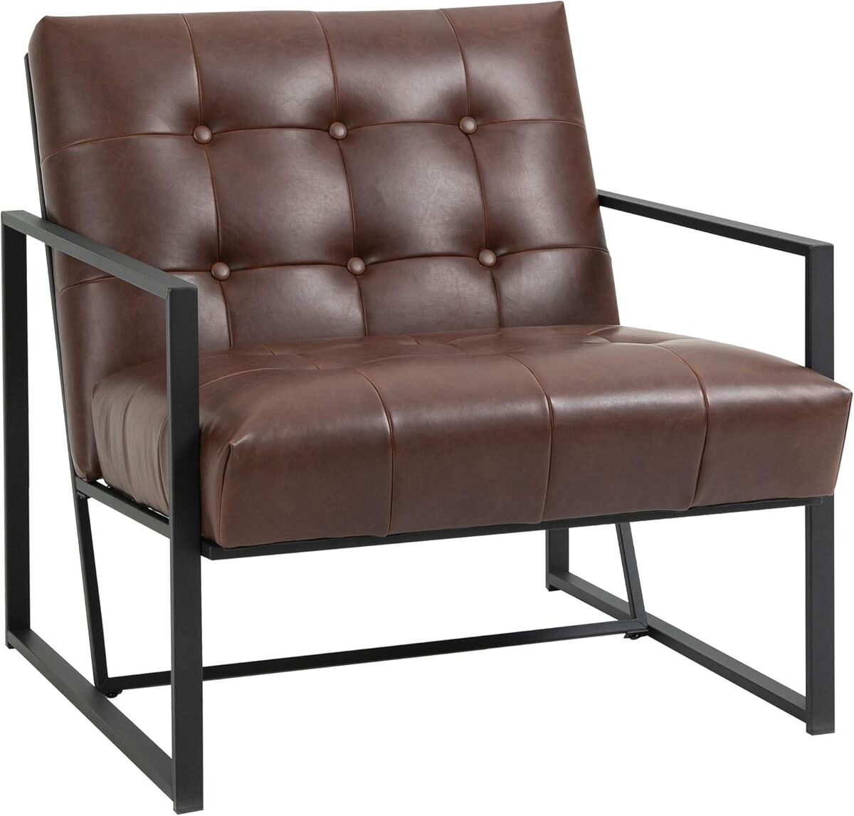 Test du fauteuil salon vintage "HOMCOM" en similicuir chocolat