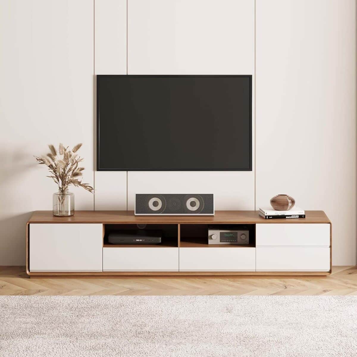 Test du meuble TV moderne POVISON : design et rangement optimal