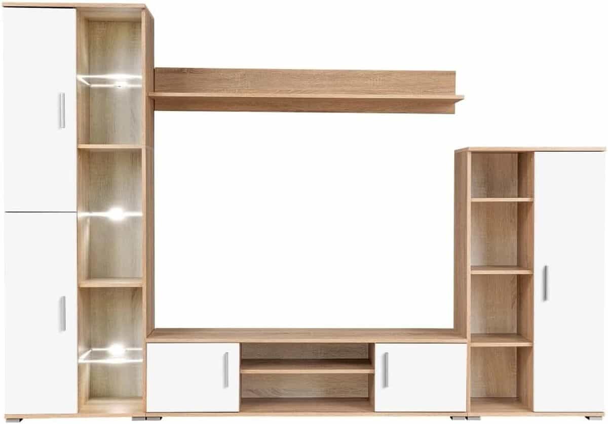 Test du meuble TV mural vidaXL : lumière LED et design moderne