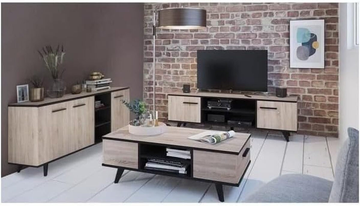 Test du meuble TV Wayne de Demeyere : style scandinave en chêne brossé et noir
