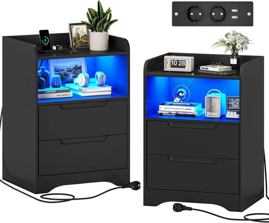 Test : table de chevet LED Brinlawb, modernité pratique et élégante