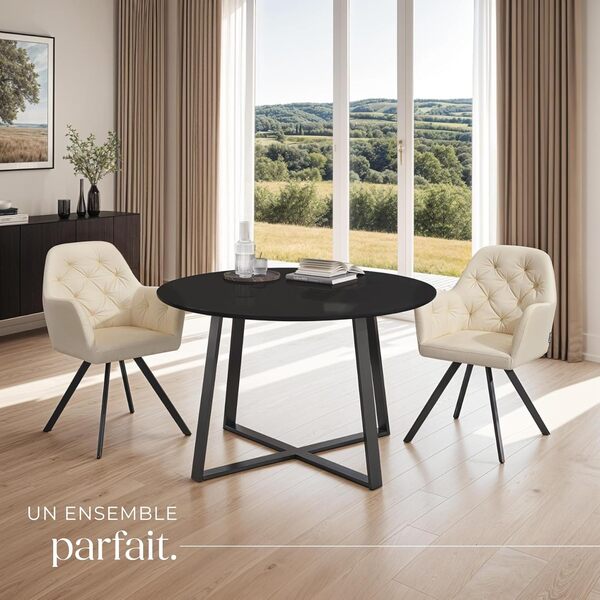TecTake® Lot de 2 Chaise pivotante de Salle à Manger Moderne Fauteuil Salon Chaise Ergonomique Rembourrée Confortable Design Meuble Salon pour Salle à Manger, Salon, Coiffeuse, Chambre, Cuisine