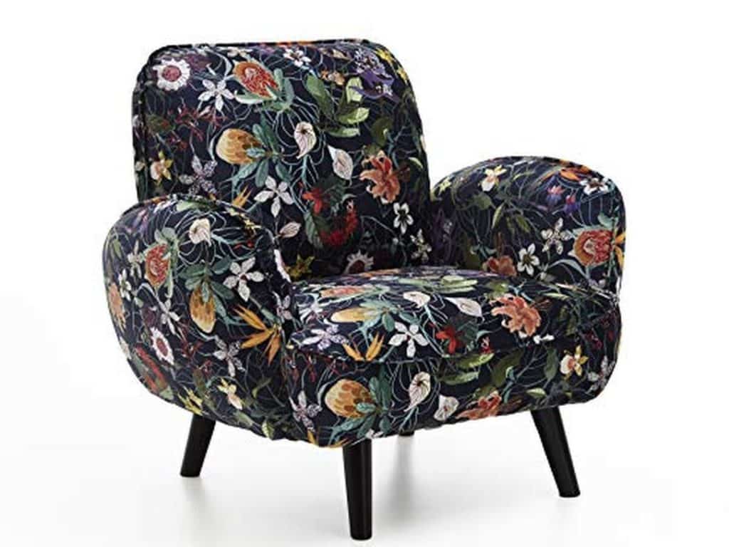 Avis : fauteuil Atlantic Home Collection Ben, design floral en velours