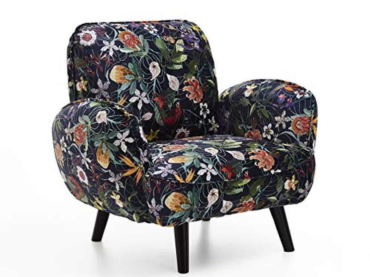 Avis : fauteuil Atlantic Home Collection Ben, design floral en velours