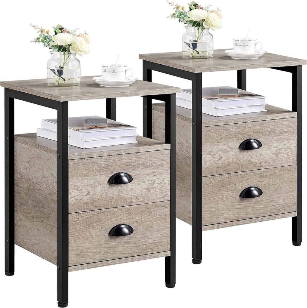 Avis sur les tables de chevet industrielles Yaheetech brun rustique