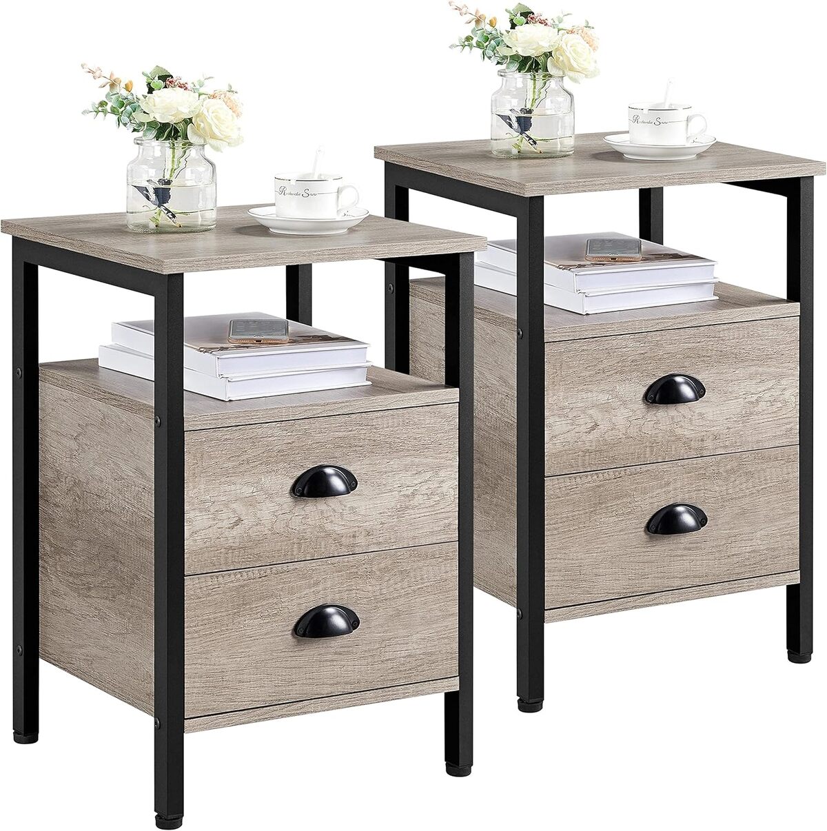 Avis sur les tables de chevet industrielles Yaheetech brun rustique