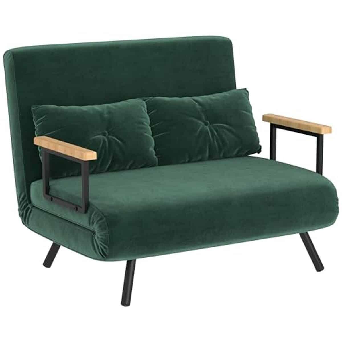 Test : canapé convertible HOMCOM 4 en 1, velours vert
