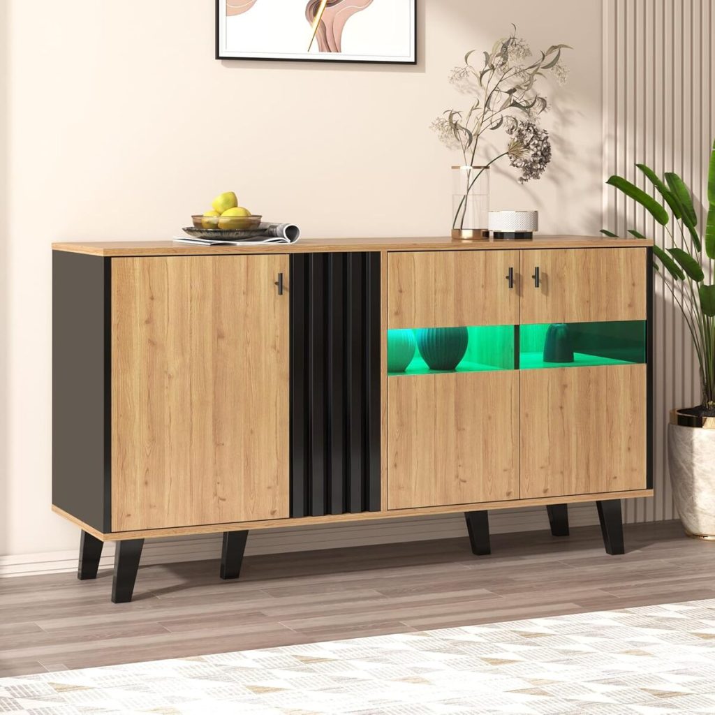 Test du buffet Merax avec lumière LED : moderne et spacieux