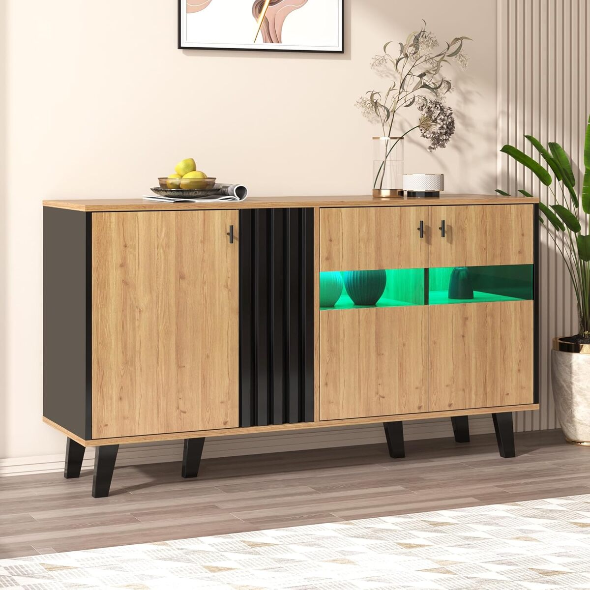Test du buffet Merax avec lumière LED : moderne et spacieux