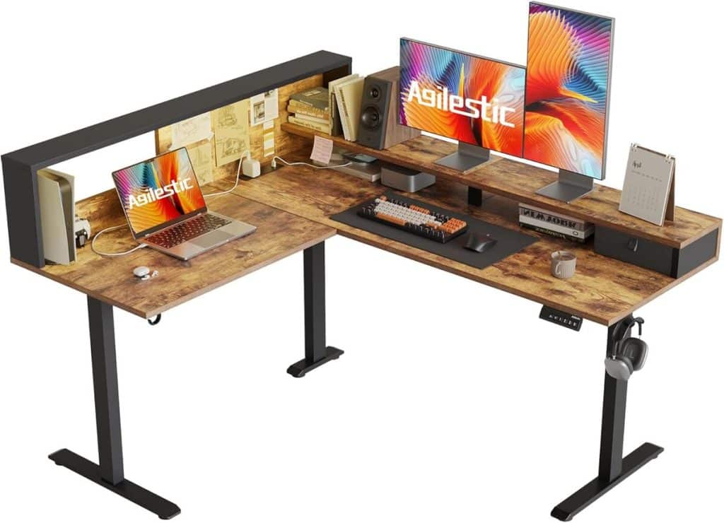 Test du bureau d'angle Agilestic réglable avec LED