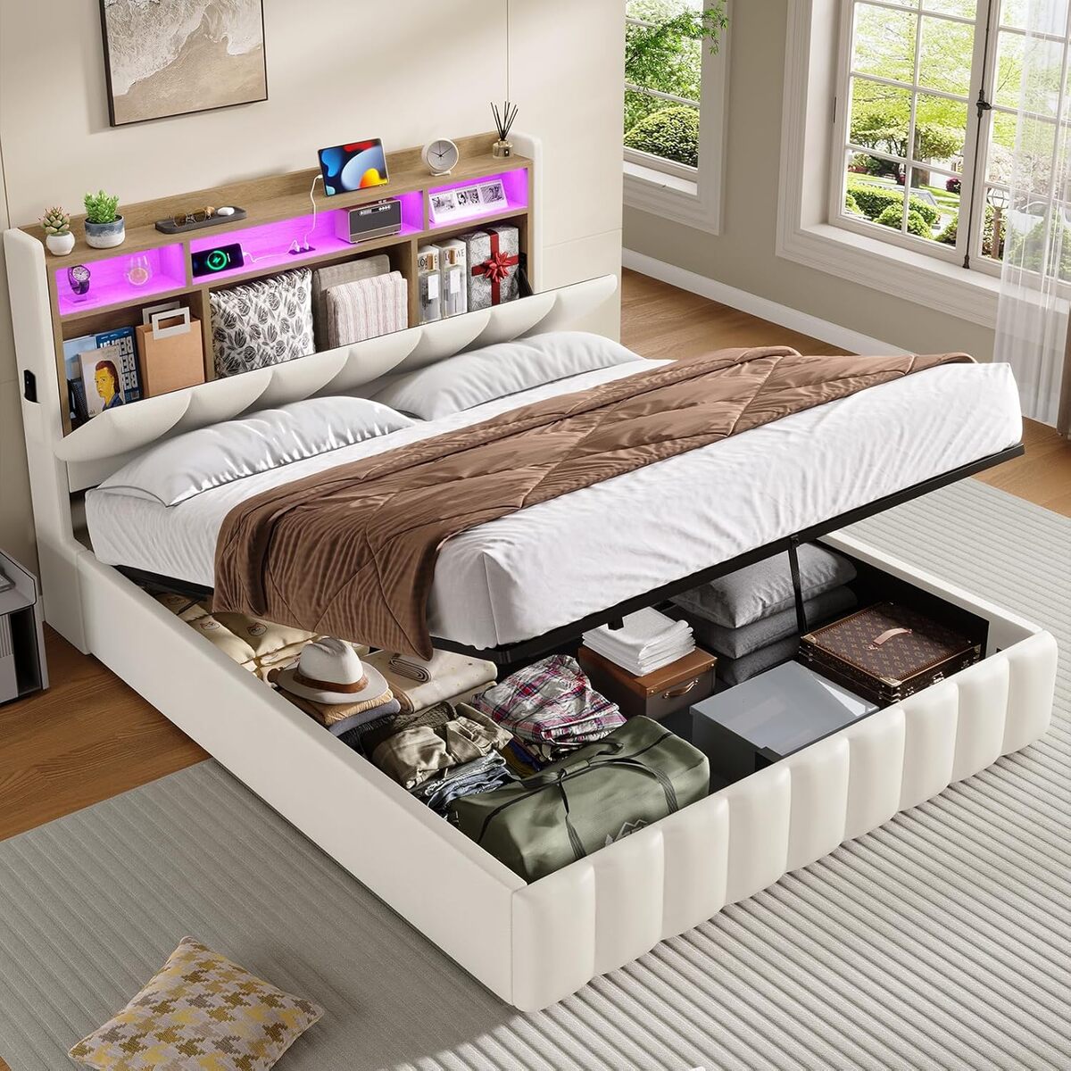 Test du lit coffre Kimenich avec LED et rangement intelligent 90x200