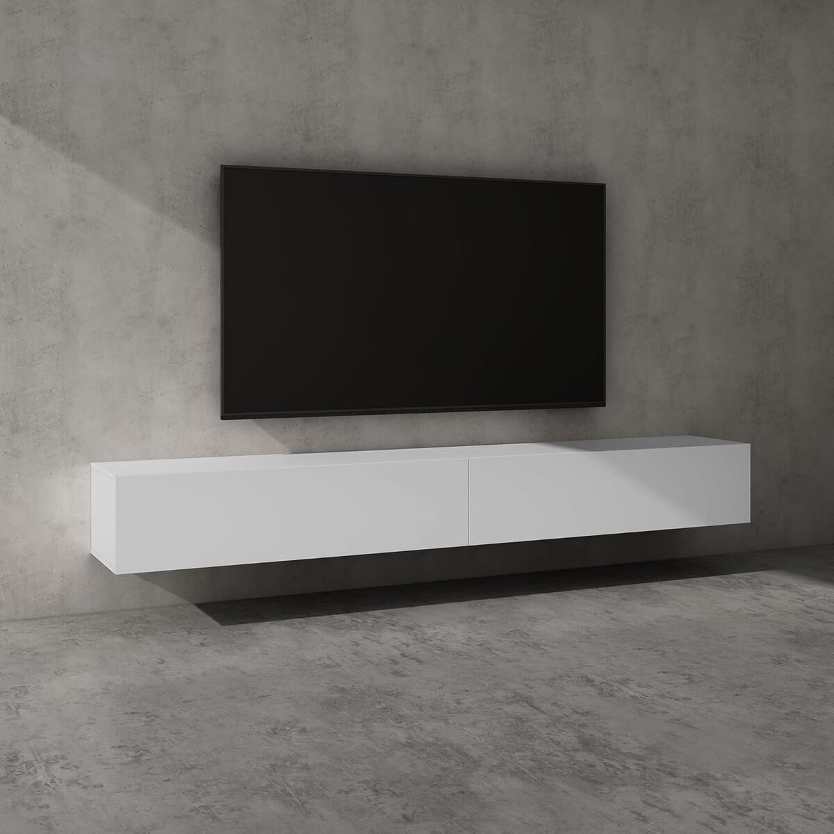 Test du meuble TV bas doporro MBTV02 blanc suspendu