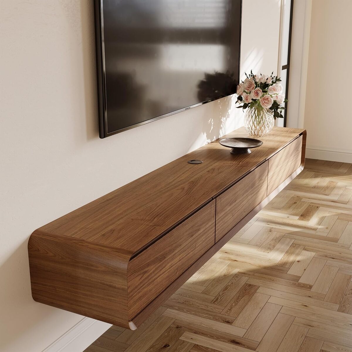 Test du meuble TV flottant Povison : rangement et style en un