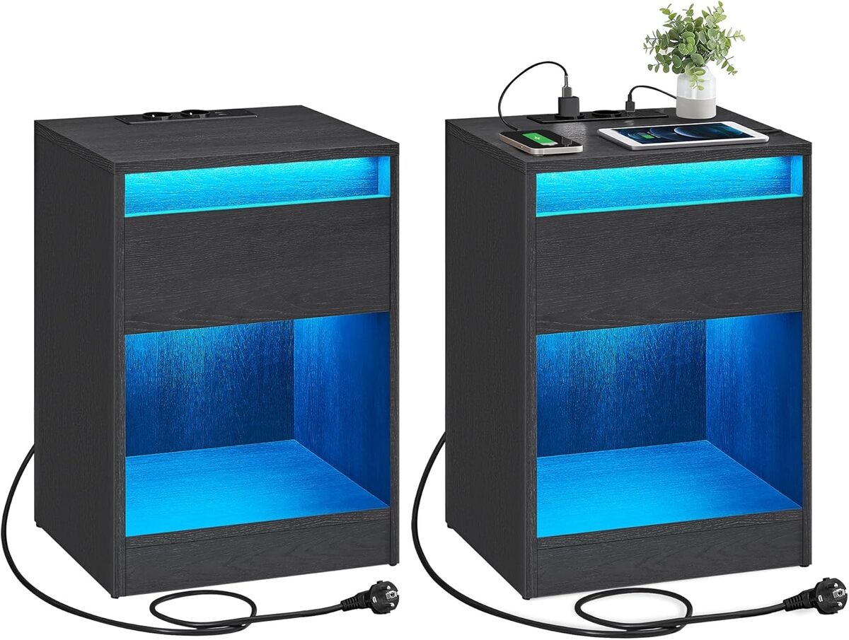Test : table de nuit VASAGLE Kailyn avec LED et multiprise