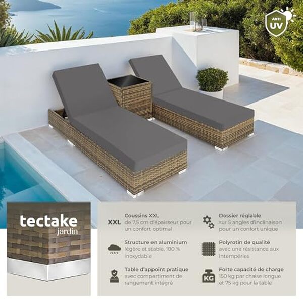 Découvrez notre test de la chaise longue tectake® : un savant mélange d'élégance et de confort pour un jardin chic et accueillant.