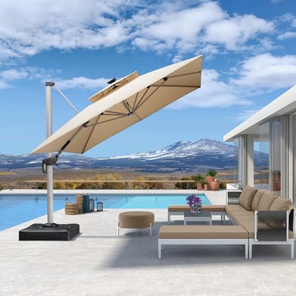 Découvrez notre avis sur le parasol déporté PURPLE LEAF : performance, style, fonctionnalités LED et double toit rotatif 360° détaillés dans cet article !