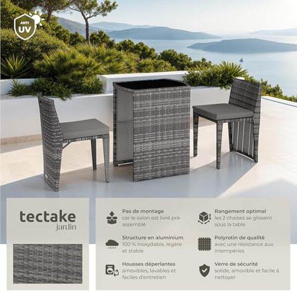 Découvrez notre test détaillé de l'ensemble salon de jardin encastrable TecTake® : design, confort et praticité pour aménager votre terrasse avec style.