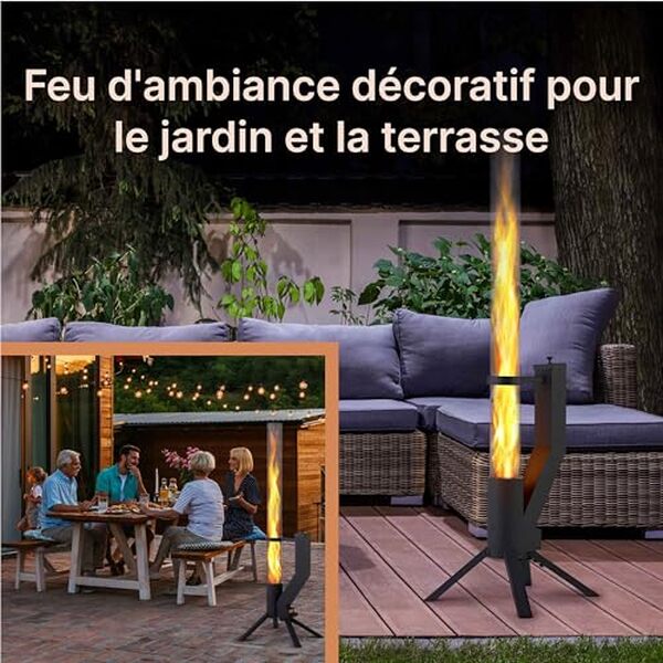 Découvrez le brasero Gardenflare, alliant innovation et performance pour des soirées inoubliables autour d'une flamme spectaculaire d'un mètre de haut. Parfait pour les amateurs de plein air recherchant esthétique et efficacité.
