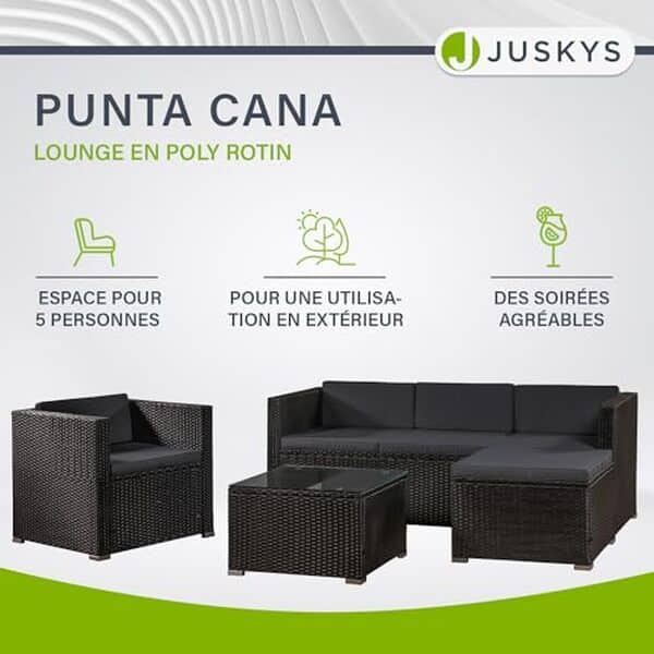 Découvrez notre test complet du salon de jardin Juskys Punta Cana : entre élégance et durabilité, est-il fait pour embellir votre extérieur ?