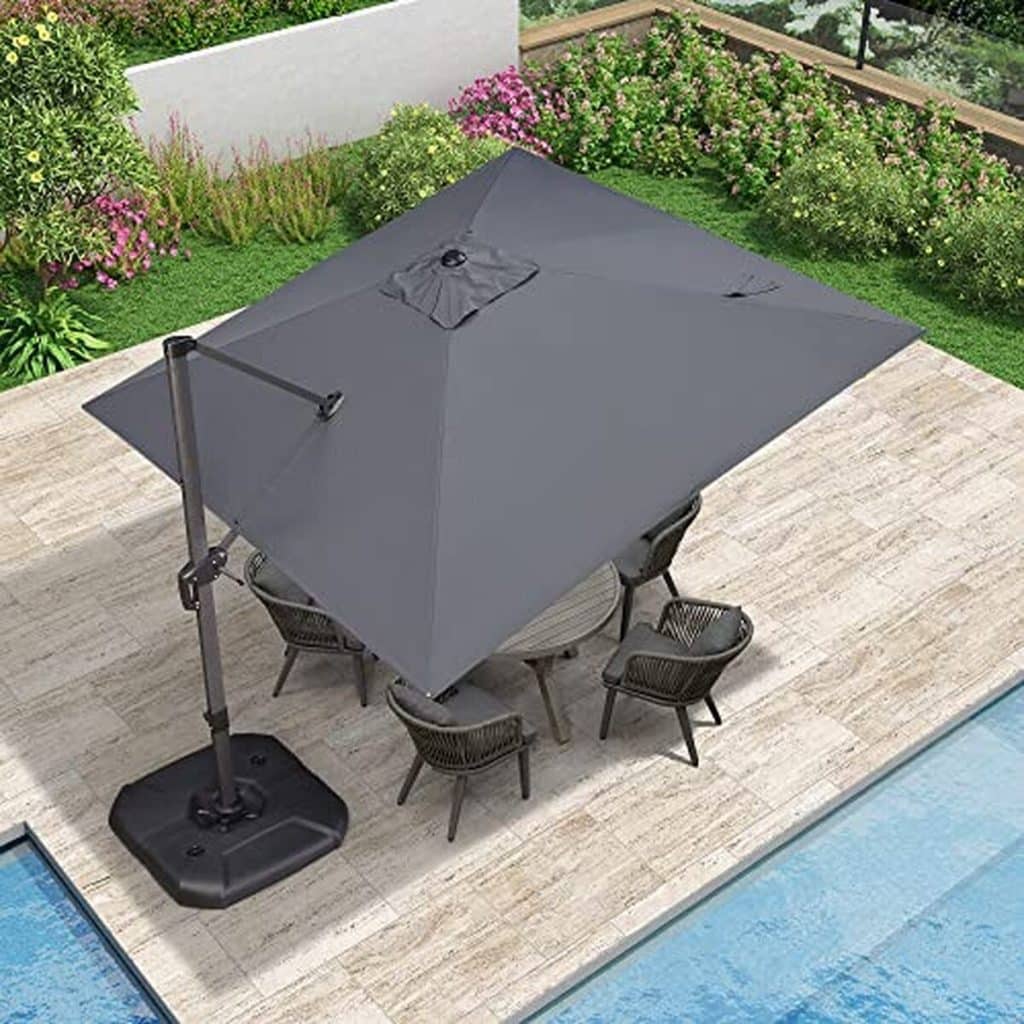 Test du parasol déporté Purple Leaf 3 × 3 m en aluminium