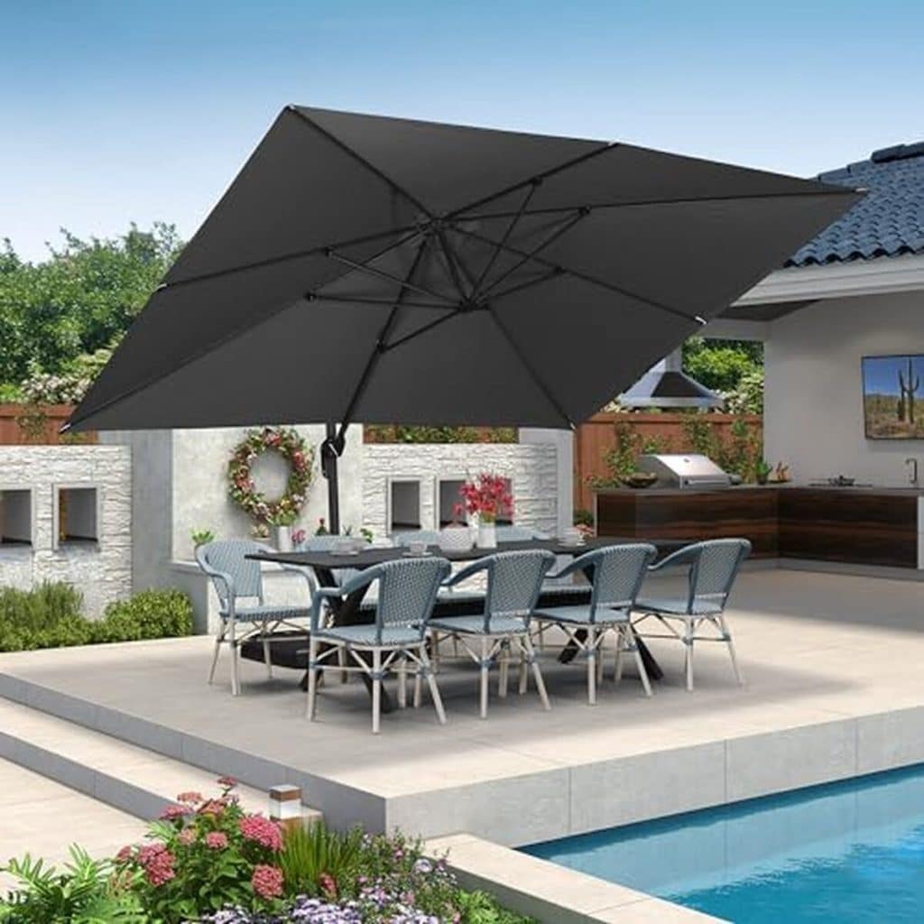 Test du parasol déporté Purple Leaf 3x4 m avec protection UV