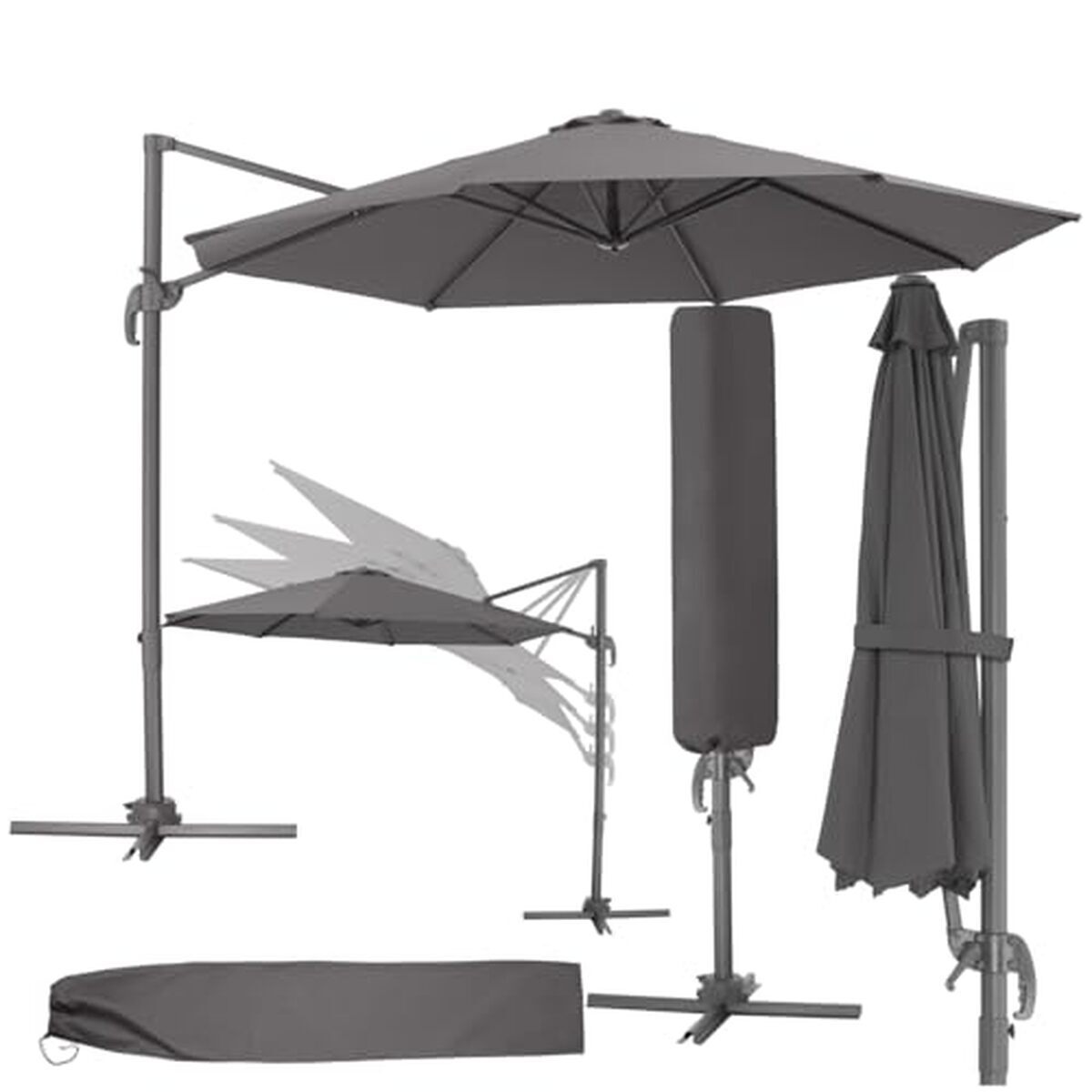 Test du parasol déporté TecTake : protection UV et résistance au vent