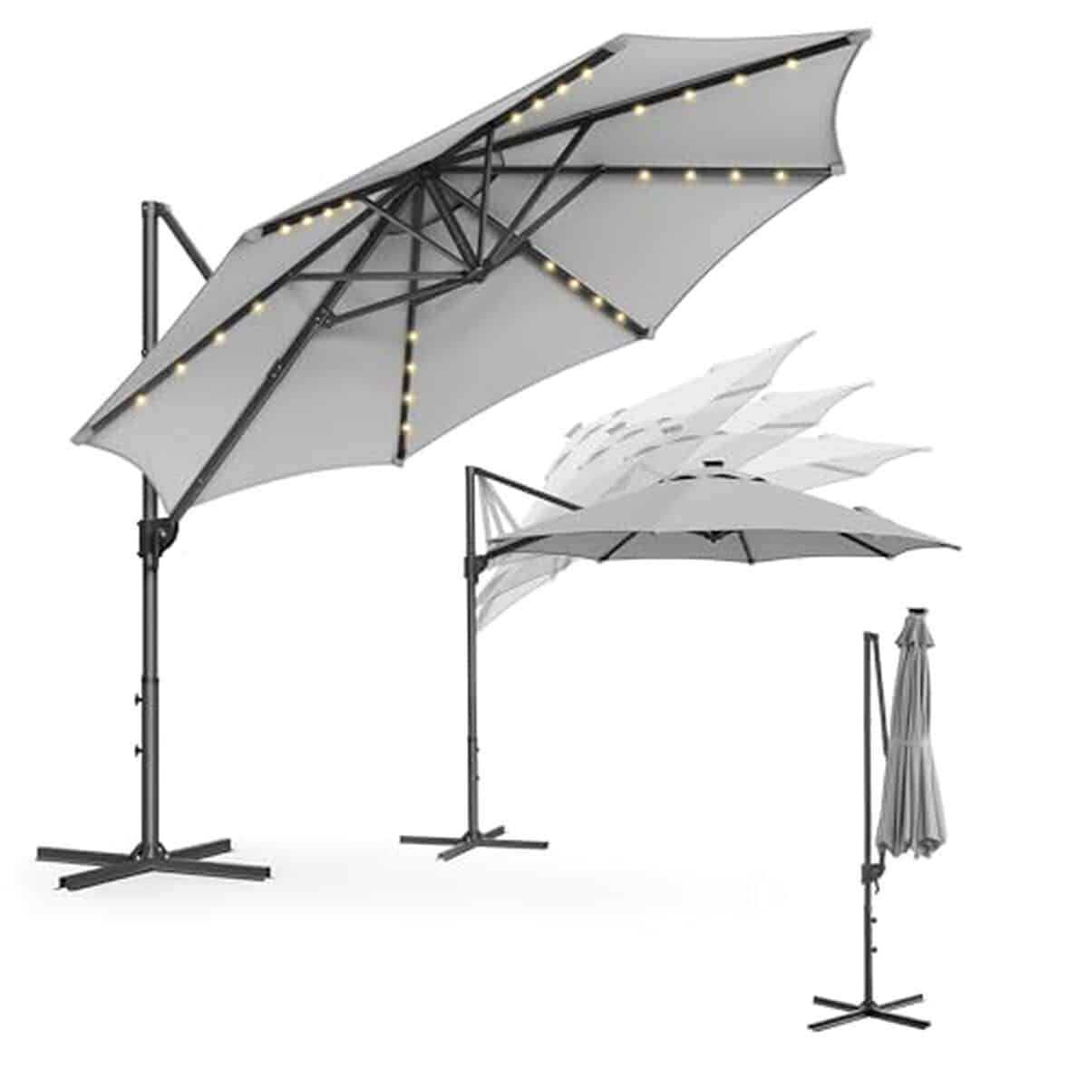 Test du parasol SONGMICS 300 cm LED Pivotant 360°